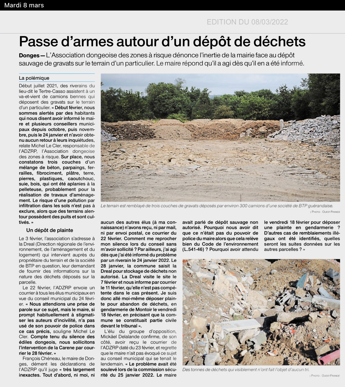 Article of 08 mars tertre casso